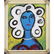 Pulgini, Mid-Century Modern Abstract Blue Lady Portrait
