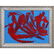 Pulgini, Mid-Century Modern Abstract Red on Blue O/b
