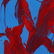 Pulgini, Mid-Century Modern Abstract Red on Blue O/b - 3