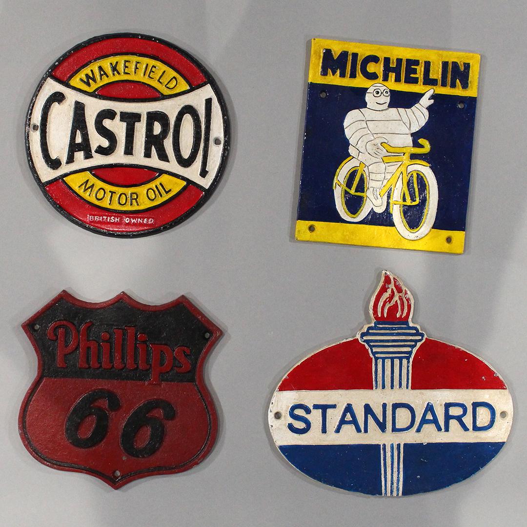[4] Assorted Metal Petrol Signs Each Different (1 of 8)
