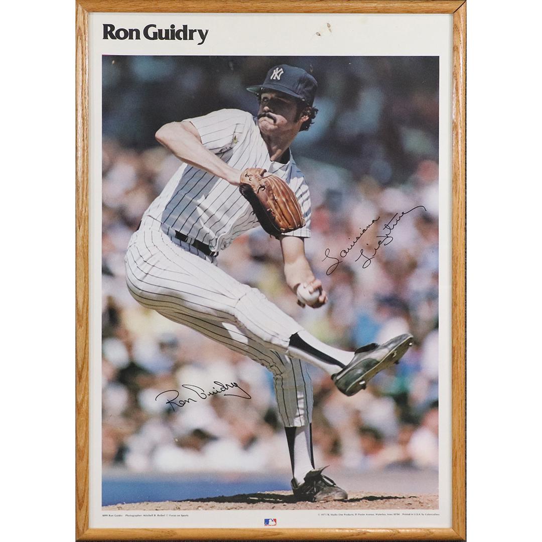 Ron Guidry Autographed Baseball Poster Framed (1 of 8)