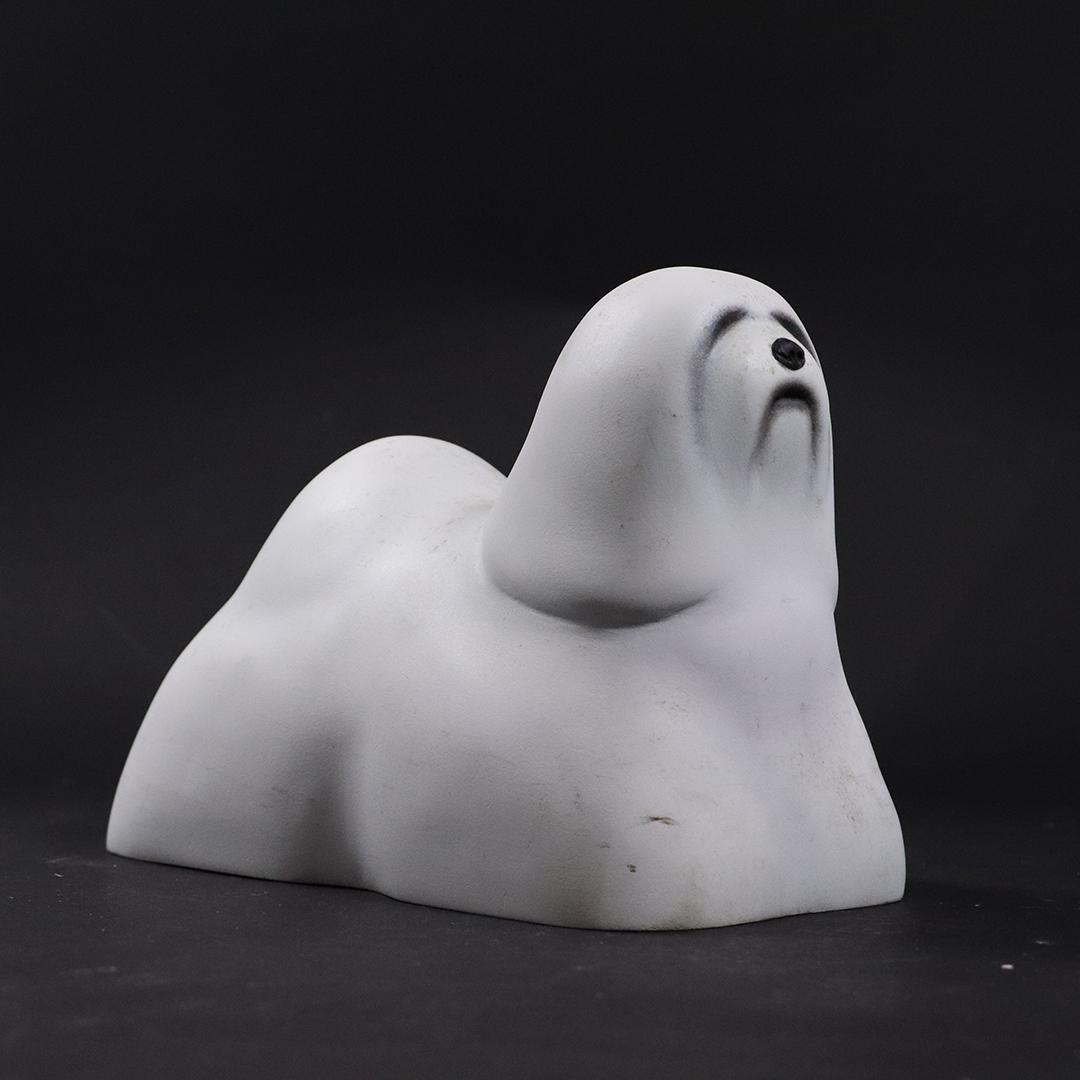 Ceramic White Sheep Dog Artist Signed Andrew Assimos (1 of 6)