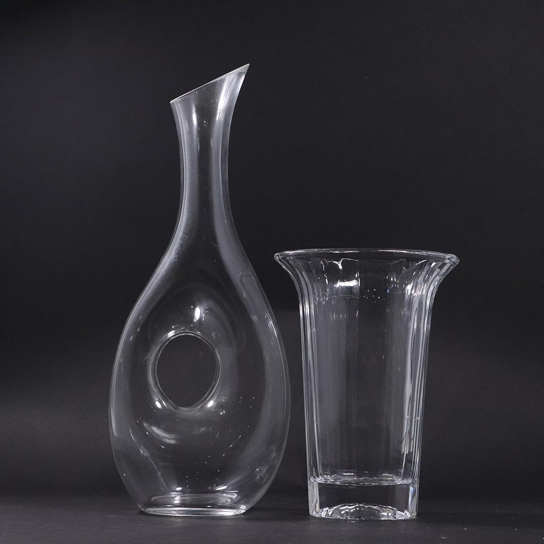 Mid-Century Crystal Glass Decanter & Crystal DANSK Vase (1 of 8)