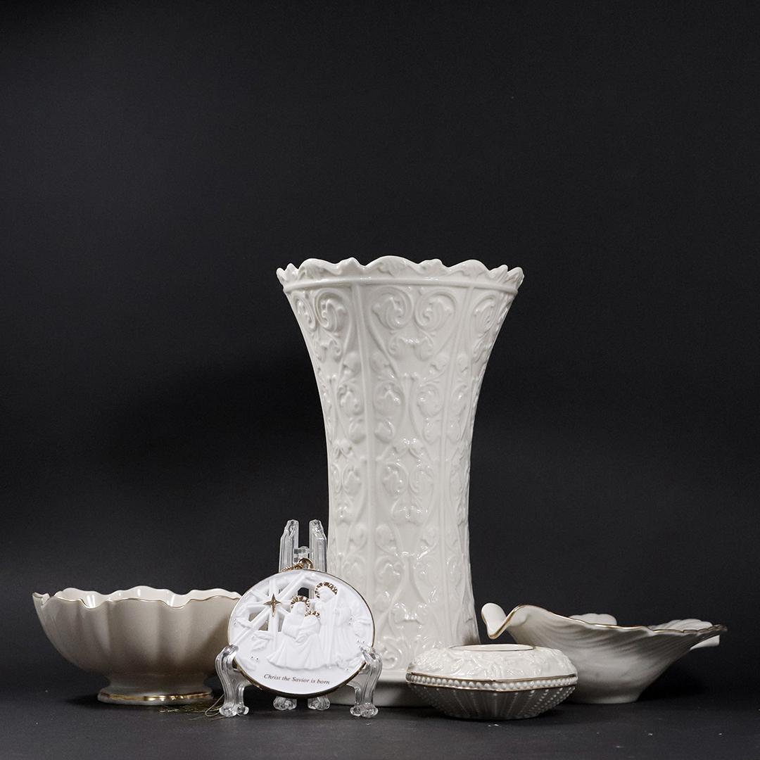 [5] Assorted LENOX Porcelain Tall Vase, Box, Dish, Bowl (1 of 12)