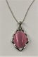 .925 Sterling Silver Necklace with Pink Opaline Pendant - 2