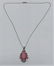 .925 Sterling Silver Necklace with Pink Opaline Pendant - 3