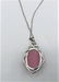 .925 Sterling Silver Necklace with Pink Opaline Pendant - 4