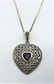 .925 Sterling Silver Necklace Heart Pendant Garnet Ctr. - 2