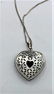 .925 Sterling Silver Necklace Heart Pendant Garnet Ctr. - 6