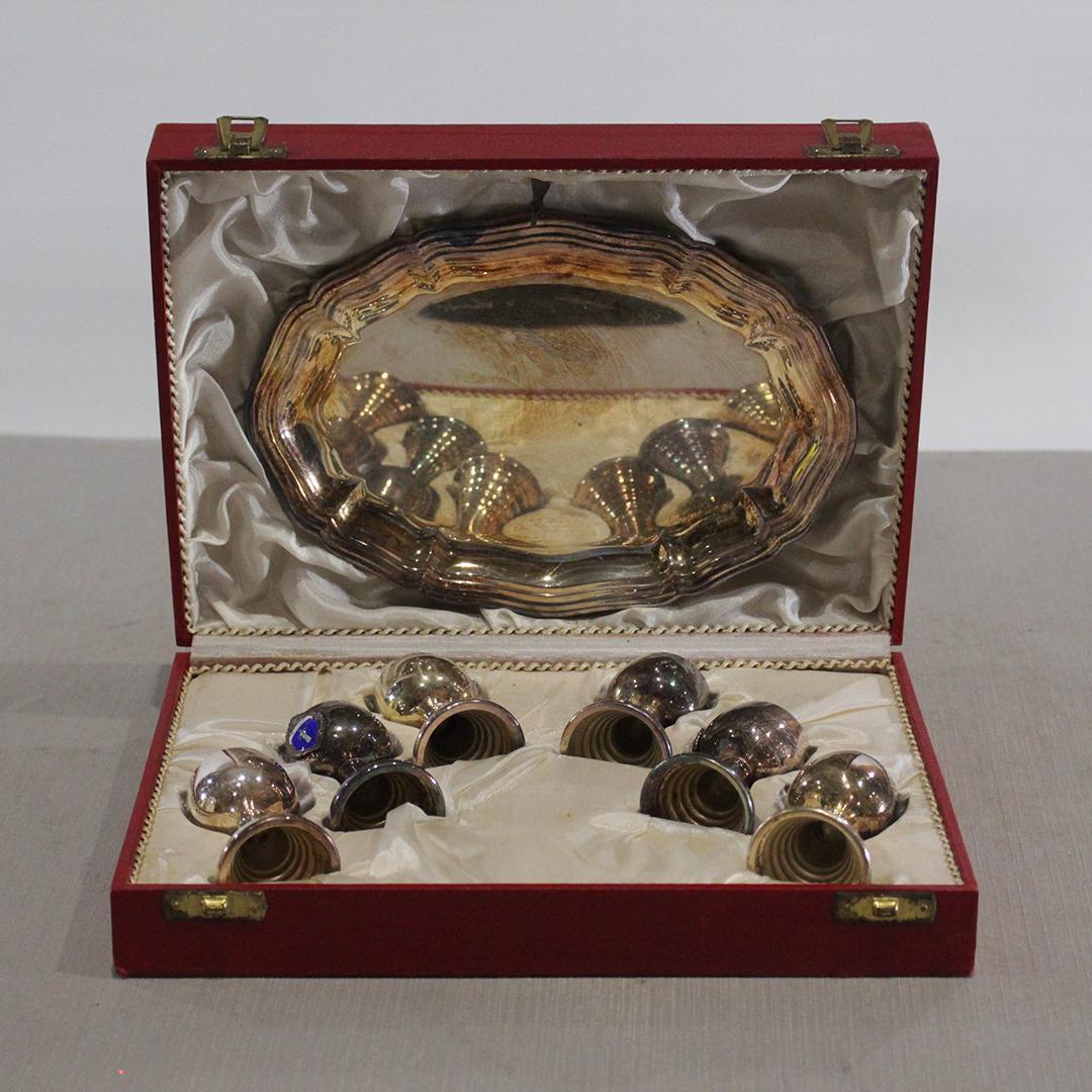 W Germany Silver Plate Chalice and Tray Set in Box (1 of 10)