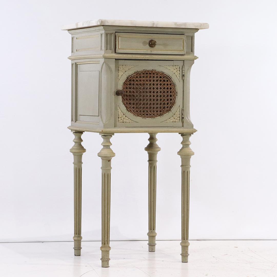 Country French Green Painted Stand with Marble Top (1 of 8)
