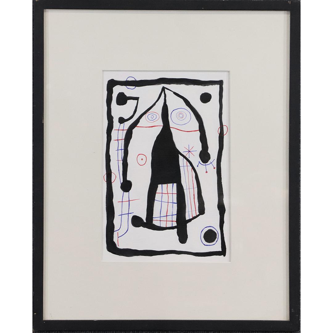 after Joan Miro Abstract Oil on Canvas Painting Unsign (1 of 5)