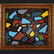 Mid-Century Modern Oil/c Multi Color Abstract Framed