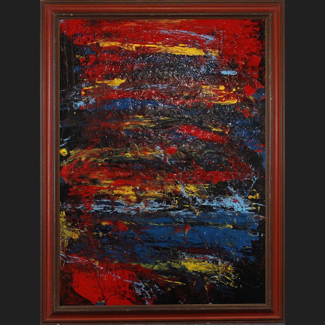 Mid-Century Modern Abstract Expressionist Oil Painting (1 of 5)