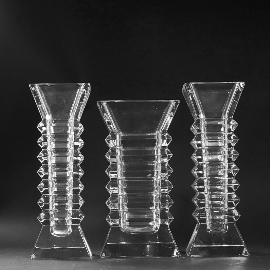 [3] Three Mid-Century Crystal Glass Skyscraper Pillars (1 of 7)