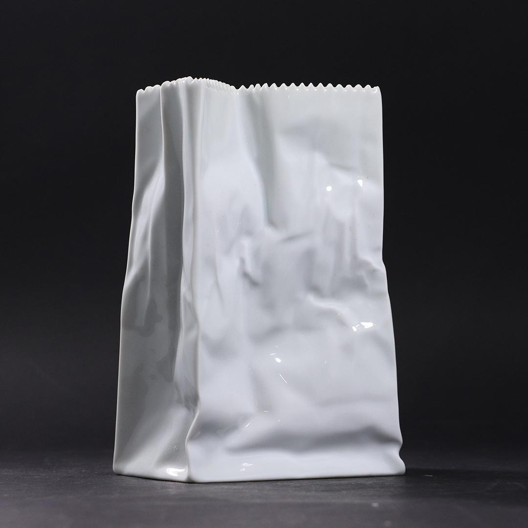 TAPIO WIRKKALA for Rosenthal Sudio Line Porcelain Bag: TAPIO WIRKKALA for Rosenthal Sudio Line Porcelain Bag. Signed on base. size: 7.5h x 4.75w