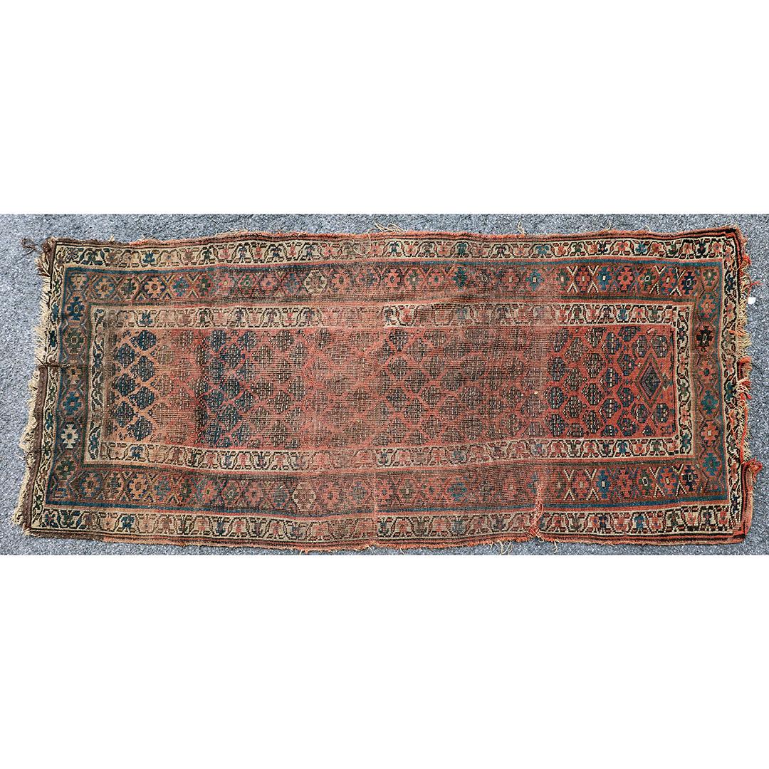 Antique Hand Made Persian Scatter Rug - Worn (1 of 8)