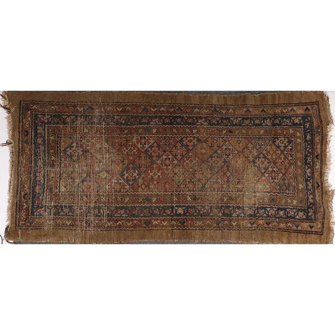 Antique Hand Made Persian Scatter Rug - Worn (1 of 8)