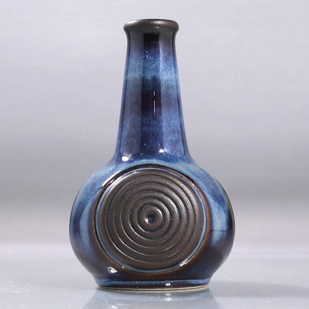 Soholm Art Pottery Mid-Century Denmark Blue Bud Vase (1 of 6)