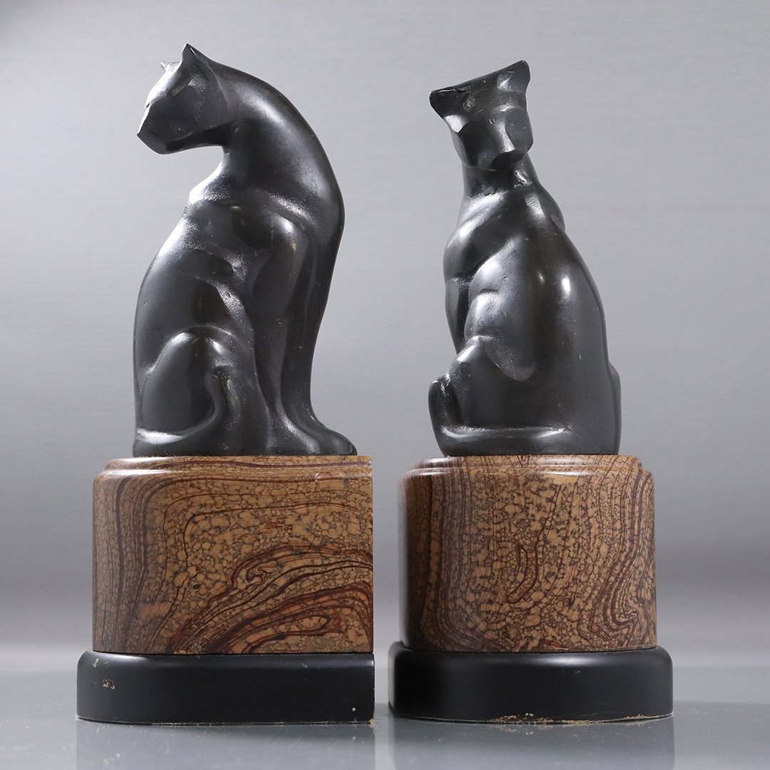 Cubism Cat Bookends on Decorated Plateau Bases (1 of 6)