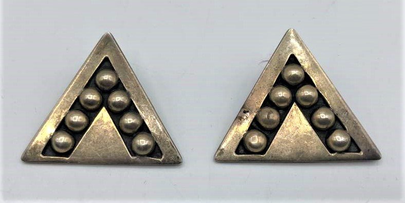 .925 Sterling Mexico Triangle Shape Earrings (1 of 3)