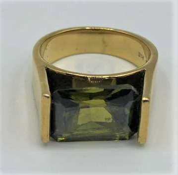 .925 Sterling Vermiel Men's Ring Large Emerald Stone (1 of 6)