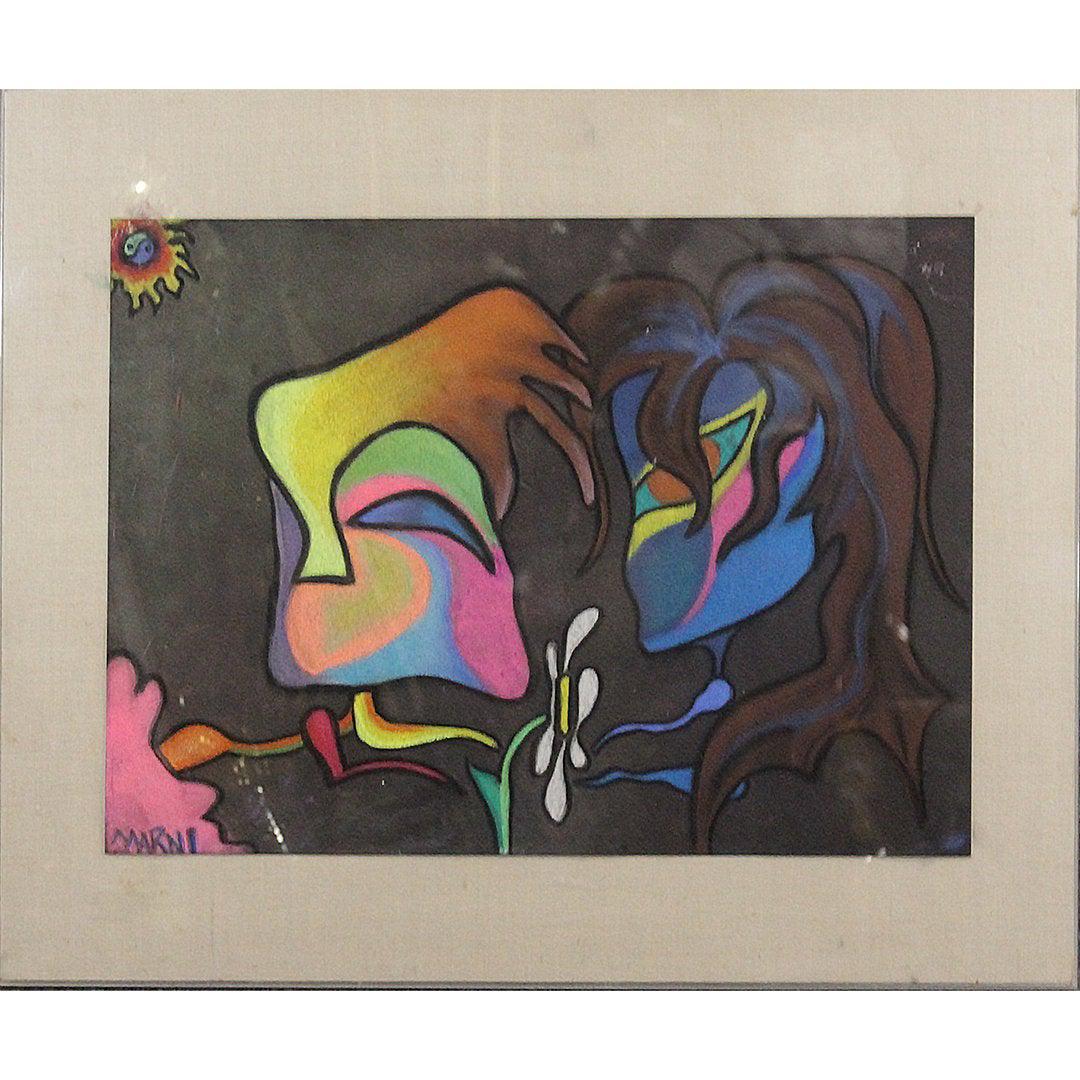 MARNI, Abstract PASTEL 2 FACES Mounted LUCITE FRAME (1 of 7)