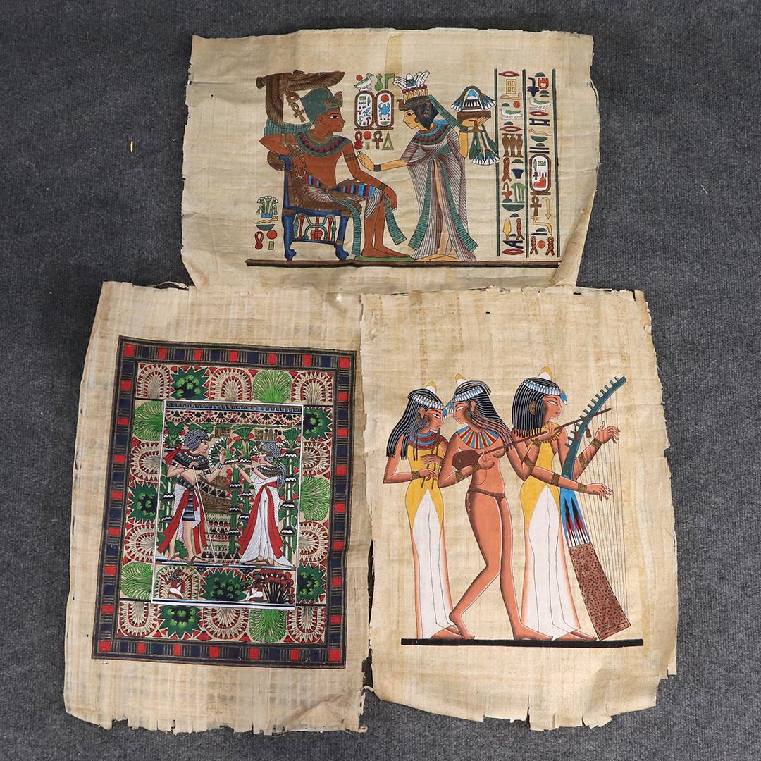 [3] Assorted Papyrus Painted Art  Each Scene Different (1 of 9)