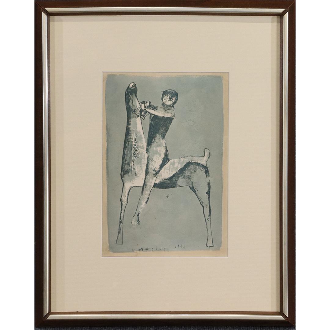 Marino Marini (1901 - 1980) Lithograph Horse & Rider: Marino Marini (1901 - 1980) Lithograph Horse & Rider signed in plate 1953. Framed. size: 10.5x7 image, 19.5x15.5 outside frame