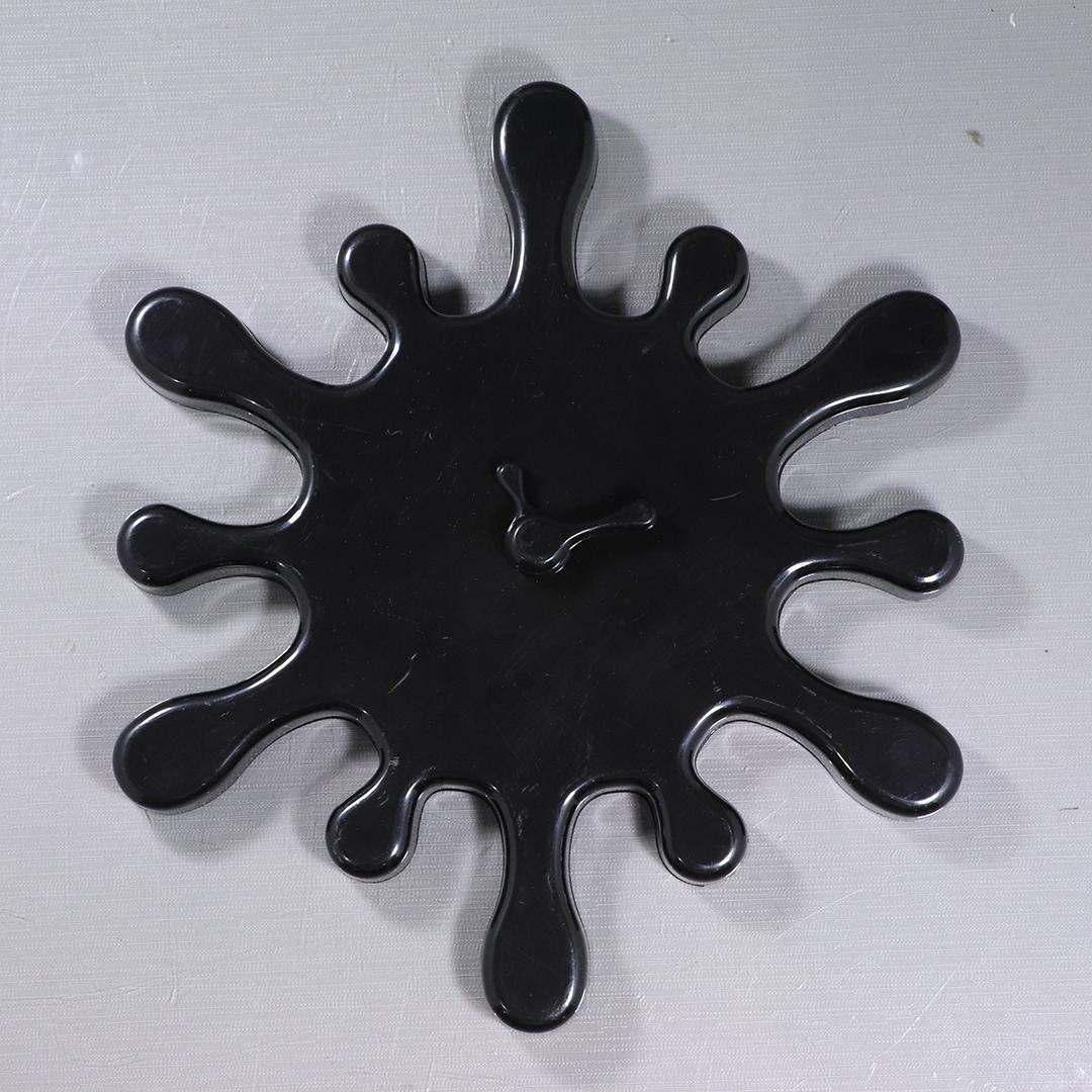 Mid-Century "Human Touch" Black Splat Blob Wall Clock (1 of 7)