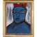 Pulgini, Mid-Century Modern Abstract Blue Man Oil/b