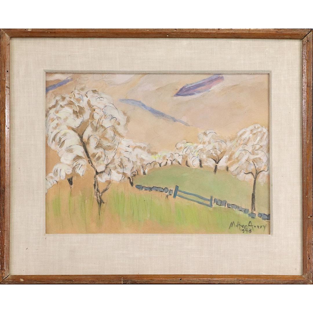 Milton Avery; Modernist Mixed Media Landscape Signed (1 of 6)