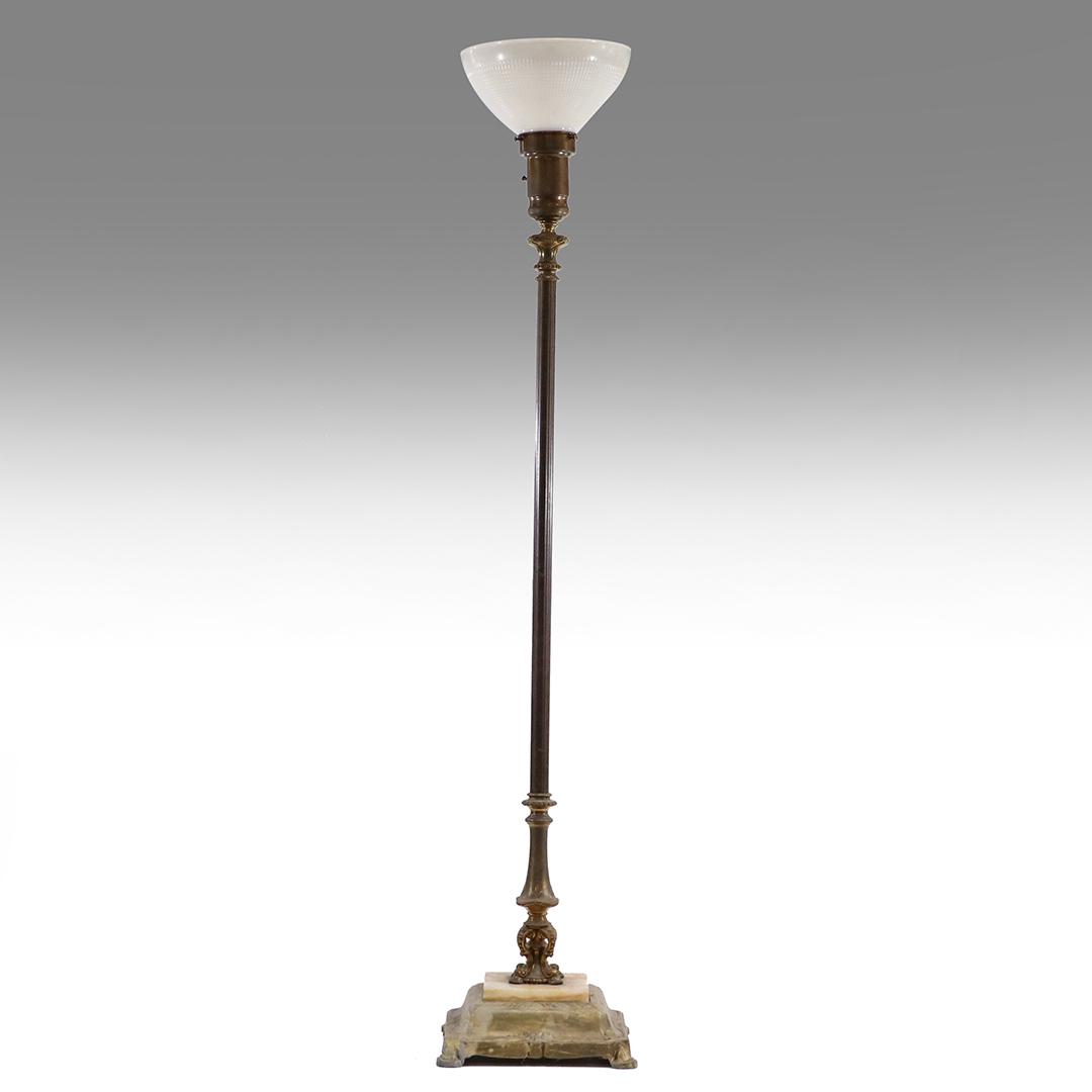 Beacon Lamp Co. Vintage Pole Lamp White Glass Shade (1 of 11)