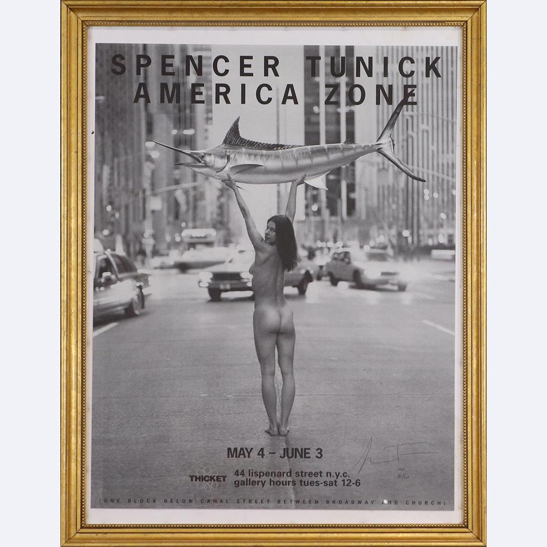 Spencer Tunick Exhibition Poster 1995 #87/100: Spencer Tunick Exhibition Poster 1995 #87/100. size: 29.5x22.5 image, 34.75x26.75 outside frame. Spencer Tunick is an American photographer best known for organizing large-scale nude shoots. Since 199