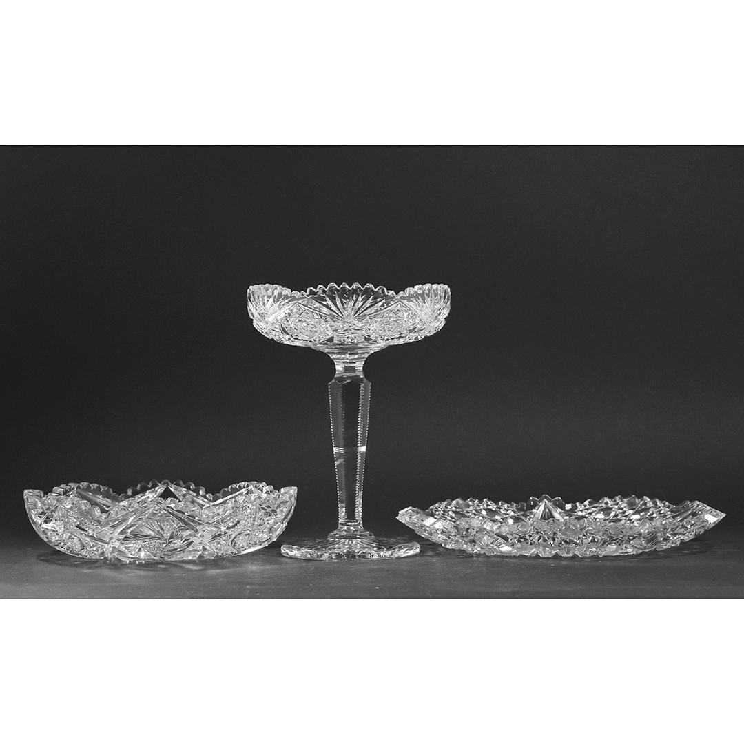 [3] Assorted American Brilliant Cut Glass Compote Bowls Aug 31, 2020