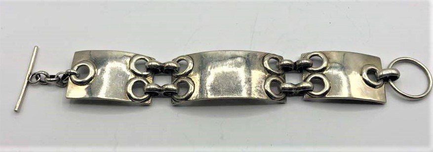 .925 Sterling Silver Canada 3 Wide Link Panels Bracelet (1 of 7)