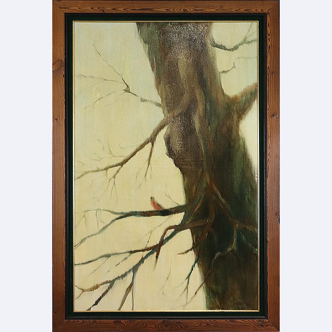 M Weston, Large Oil Painting Tree with Branches Signed (1 of 7)