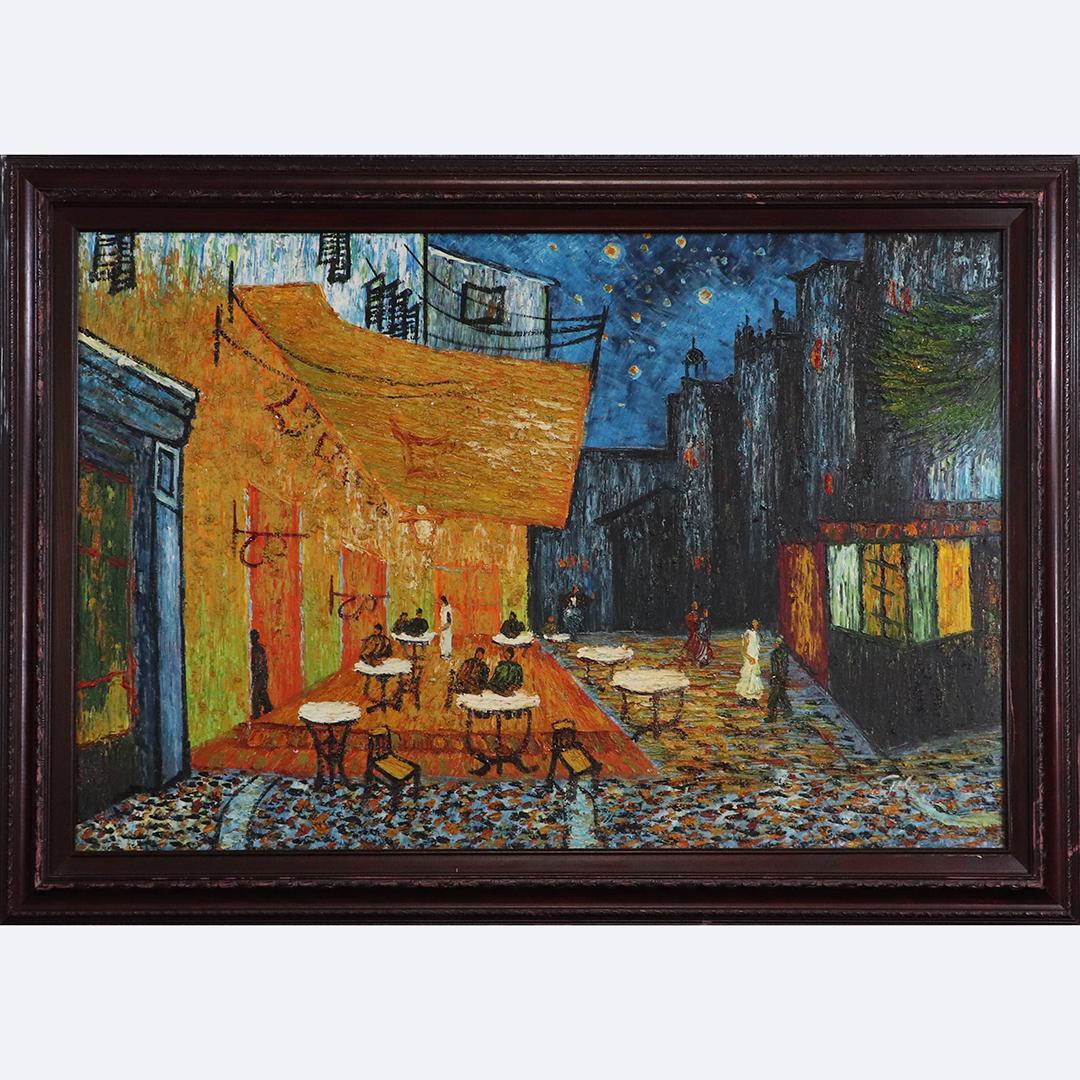 Gilroy, 20th C French Street Cafe Scene Oil Painting (1 of 7)