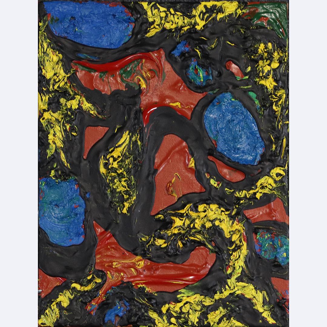 Mid-Century Modern Abstract Acrylic on Canvas Painting (1 of 5)