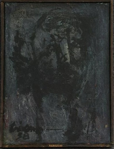 Signed Illegible Dated 1958, Grey Abstract "Prophet" (1 of 7)