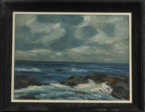Bodo L O Richter, Oil/b Maine Coastal Ogunquit Seascape (1 of 6)