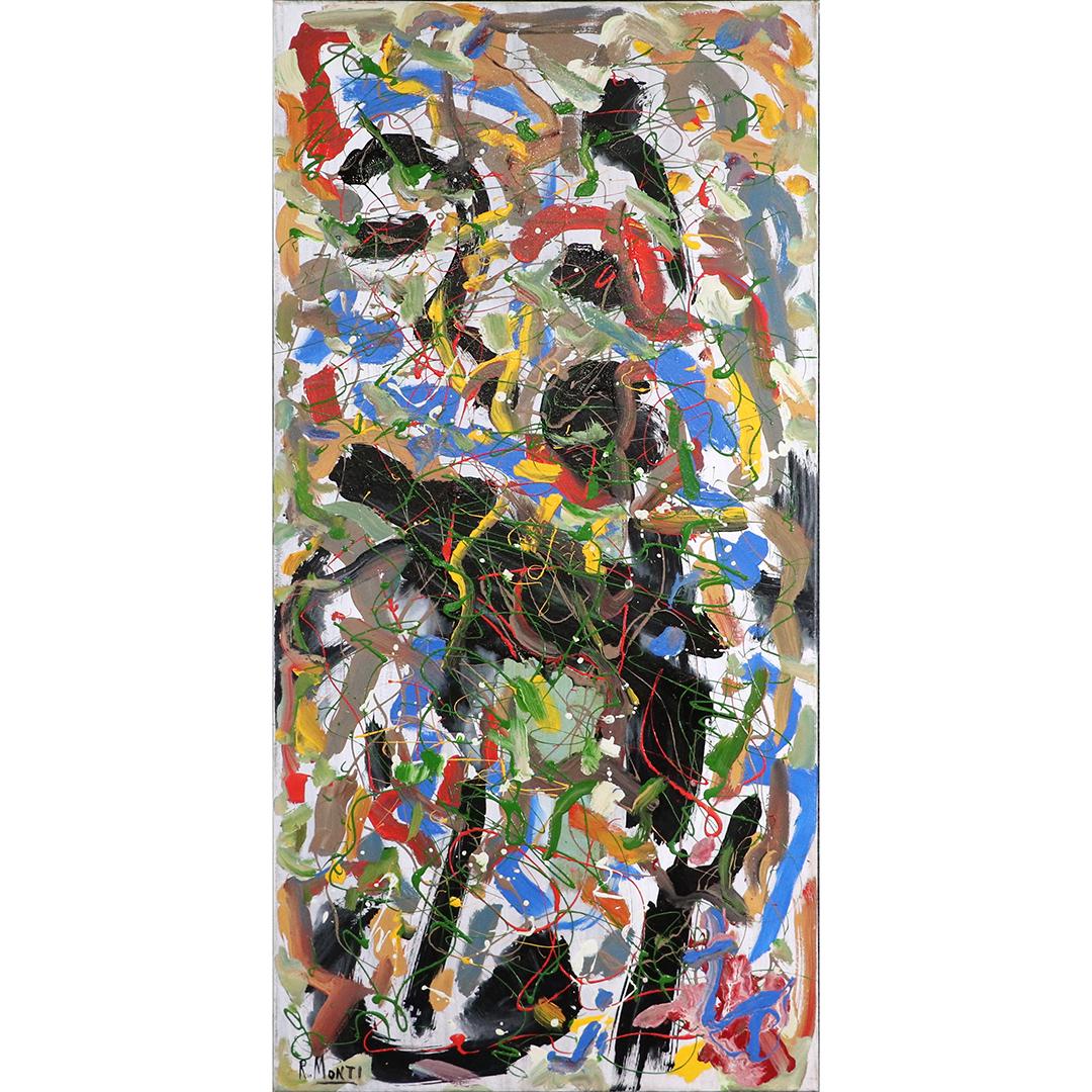 R. Monti, Mid-Century Abstract and Drip Art Painting (1 of 6)