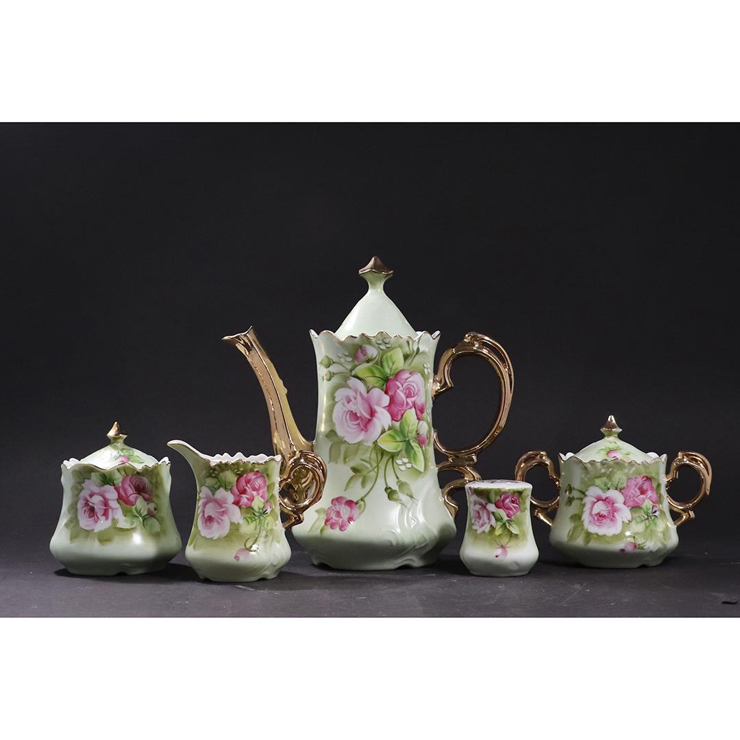 5 Piece Detson China Tea Set Hand Painted Pink Roses (1 of 10)