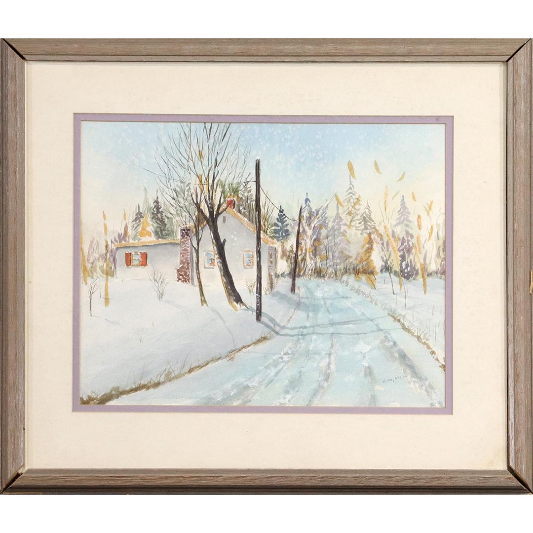 E Magliocco Watercolor Bucks County Pa Winter Landscape (1 of 6)