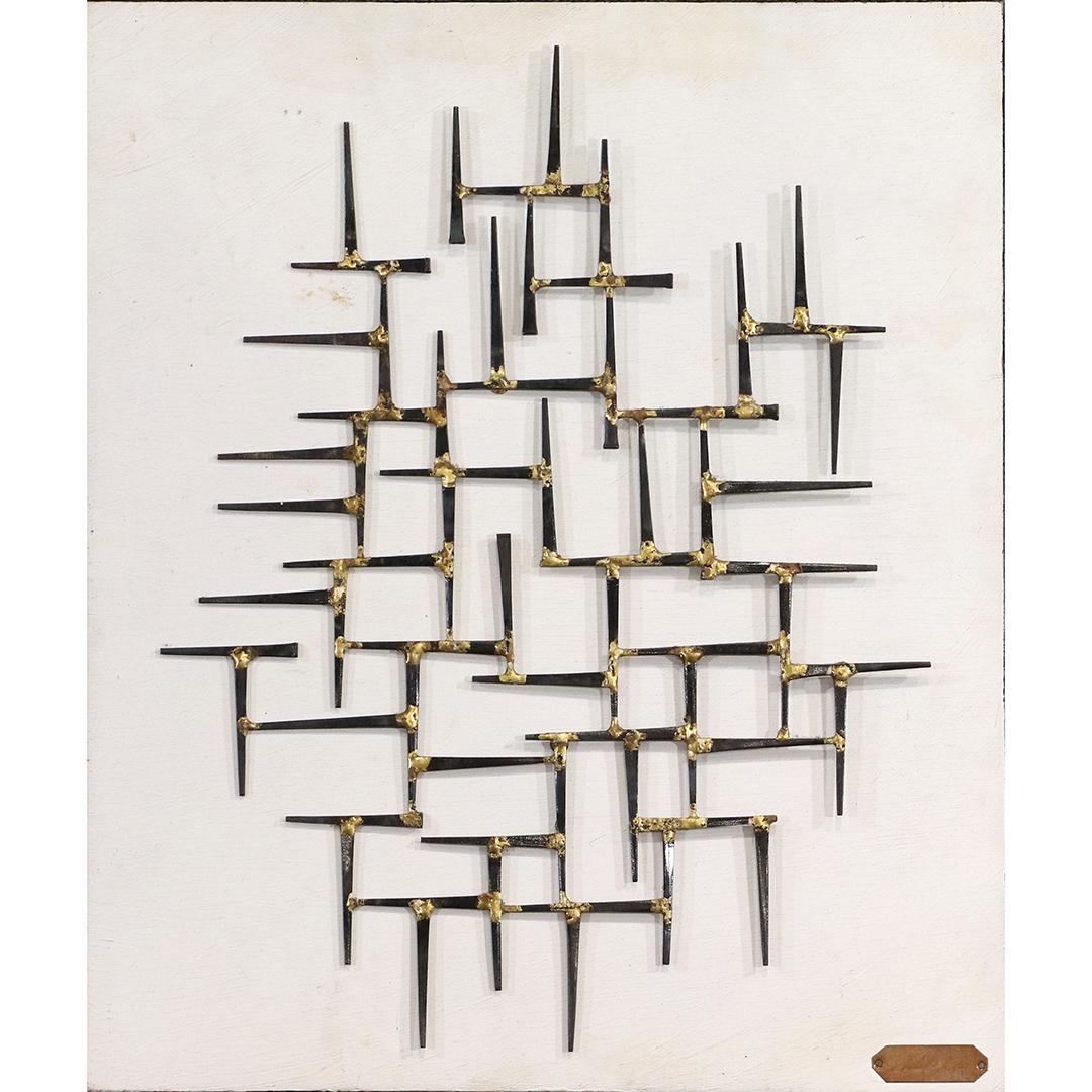 Philip Asco Mid-Century Modern Cut Nails Wall Sculpture (1 of 5)