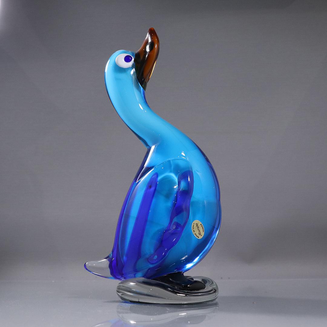 Italian Murano Blue Art Glass Duck Figure (1 of 7)