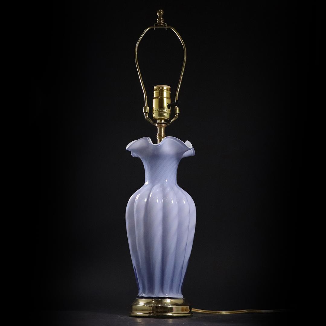Italian Pale Blue Cased Glass Table Lamp (1 of 7)