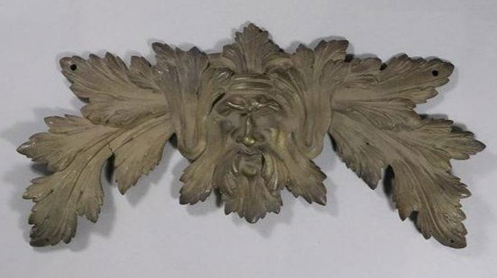 Victorian Cast Bronze North Wind God Face Wall Plaque (1 of 6)