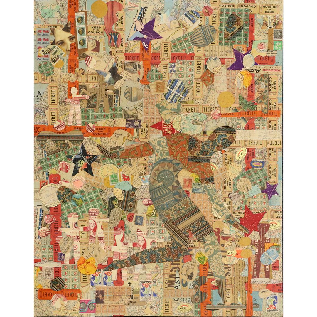 Wayne Cunningham, American, Modernism "TICKETS" Collage: Wayne Cunningham, American, Modernism "TICKETS" Collage. Signed. Well Listed American Artist. size: 29x23. ASKart: Wayne Cunningham (20th Century)Wayne Cunningham was active/lived in United States. Wa