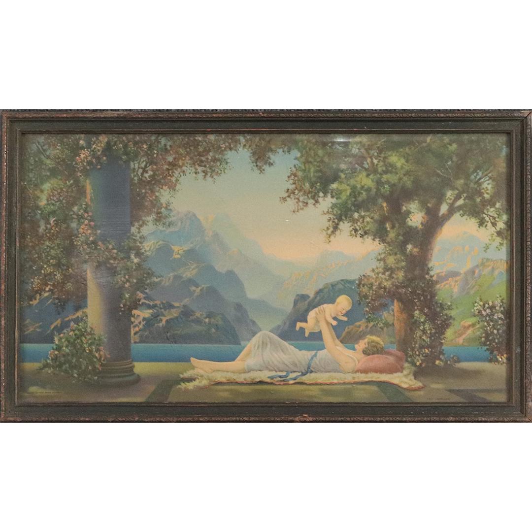 Fox Urgelles Art Deco Print 1925 Borin Chicago Framed: Fox Urgelles Art Deco Print 1925 Borin Chicago, Original Frame. size: 10x18 image, 11.25x19.25 outside frame